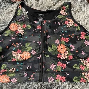 Torrid active sports bra racer back size 3 floral print